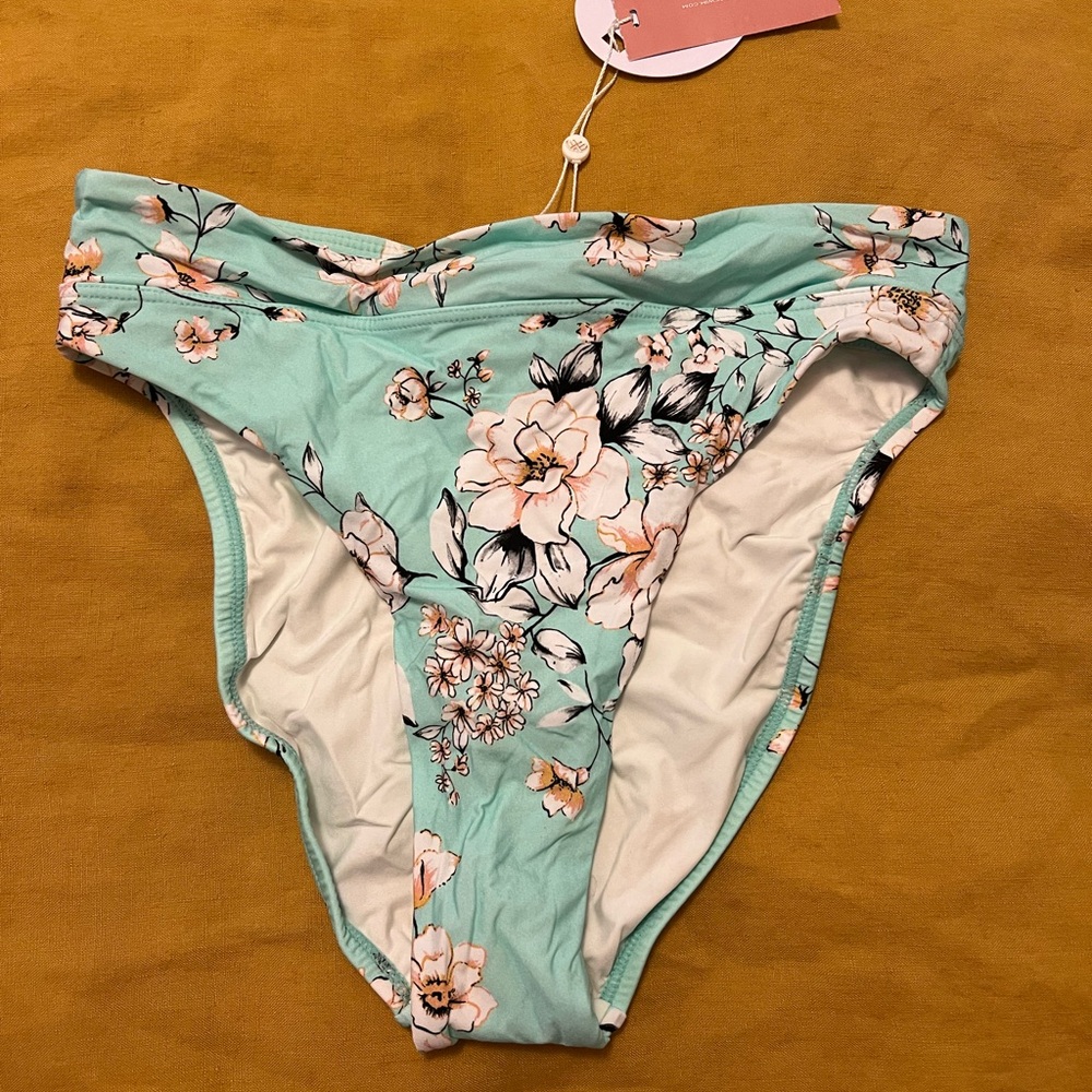 PQ Swim High Waist Full Bottoms in Posies, size S